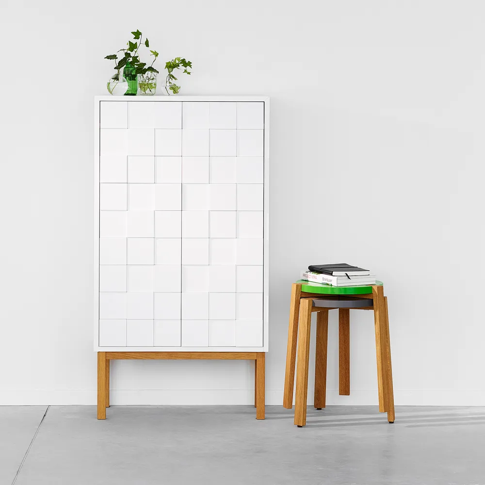 Happy Pall, szary, dębowe nogi A2