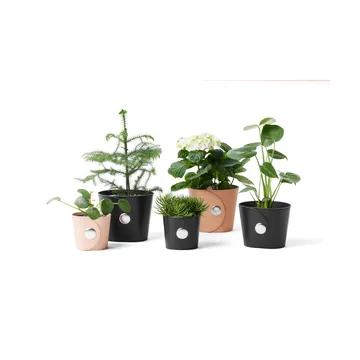 Hug doniczka - Skóra Tärnsjö czarna, Ø20×17 cm - A2