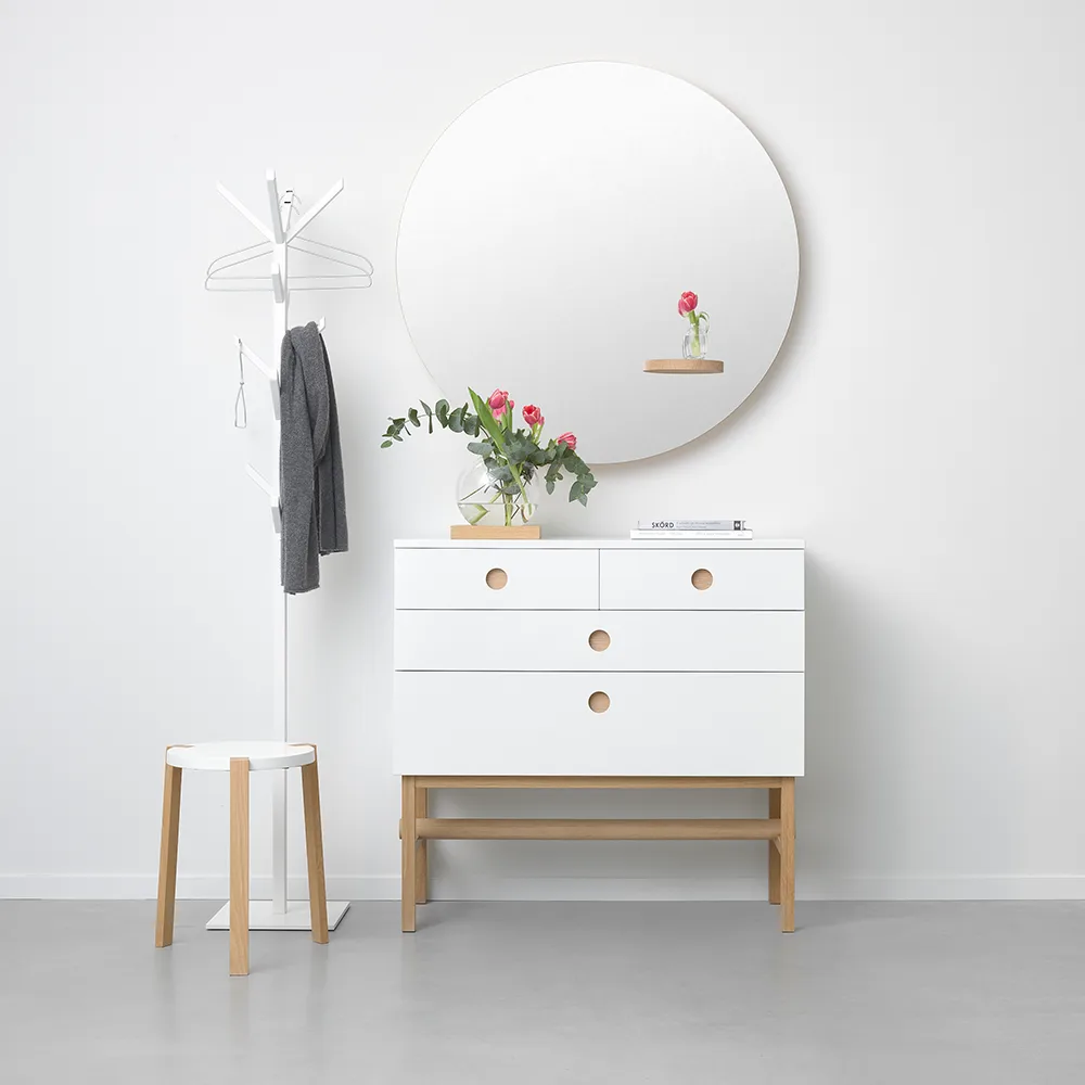 Keep biurko, biały, stojak z białego olejowanego dębu A2