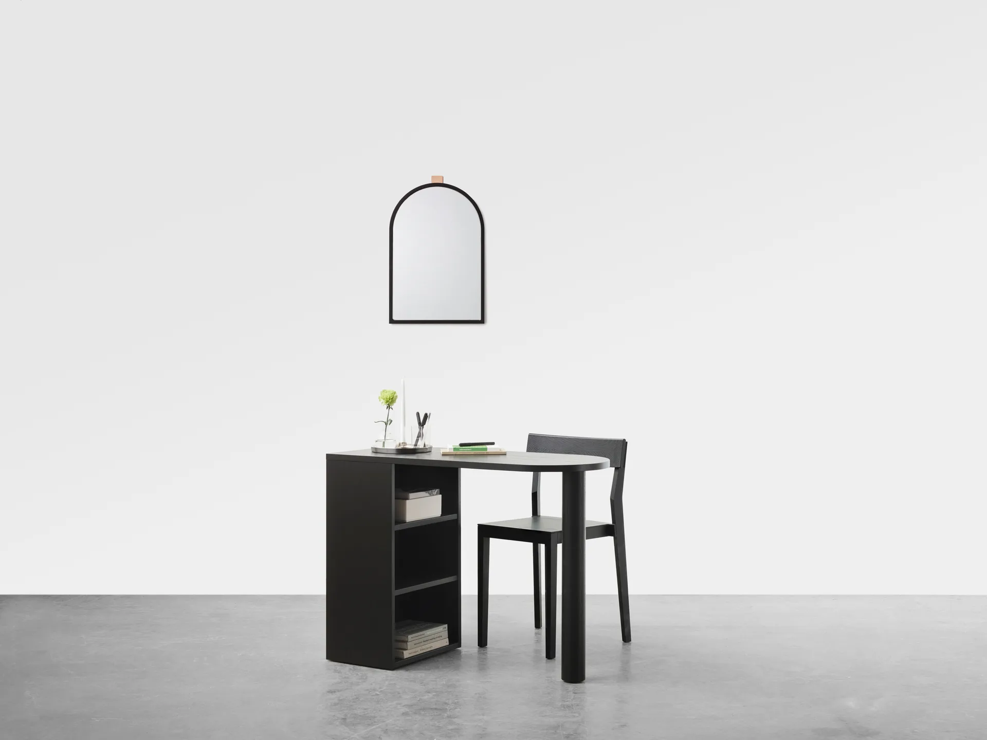 Lustro ścienne Echo, Czarny, 43x63 cm A2