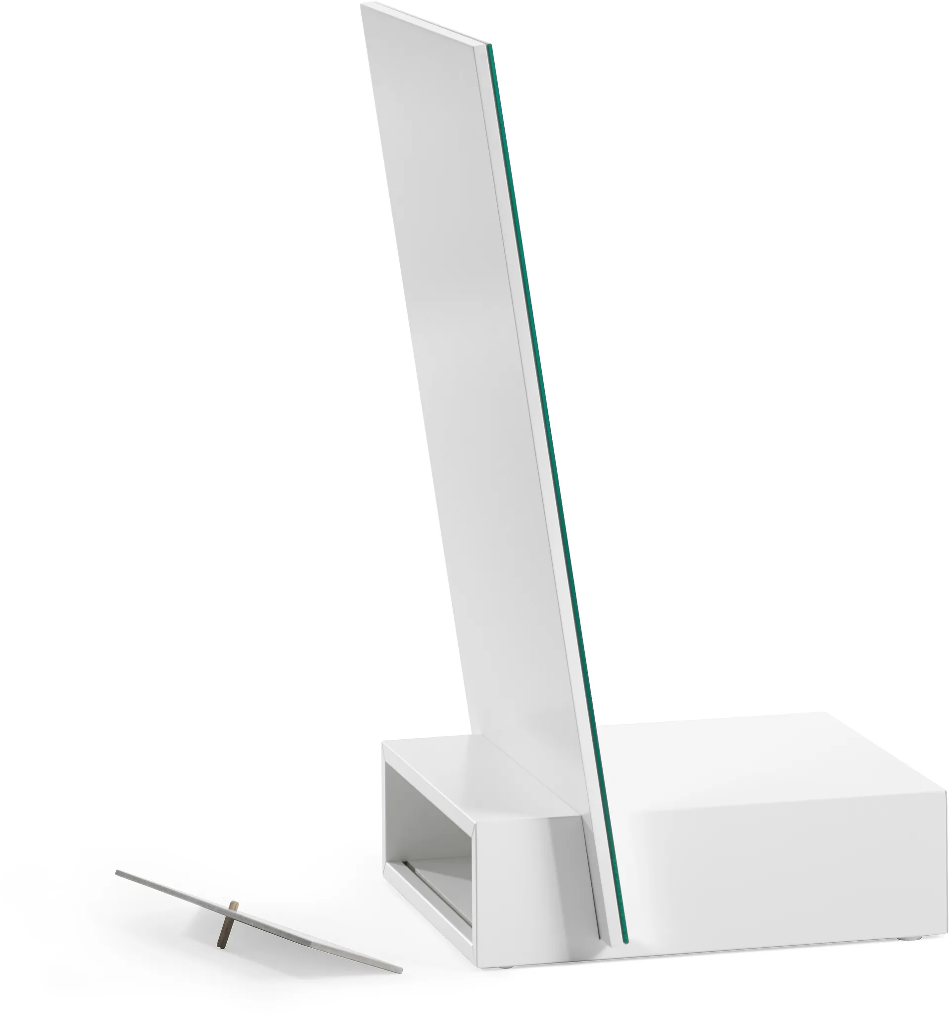 Lustro stołowe Me z pojemnikiem, Biały, 34×57×30 cm A2