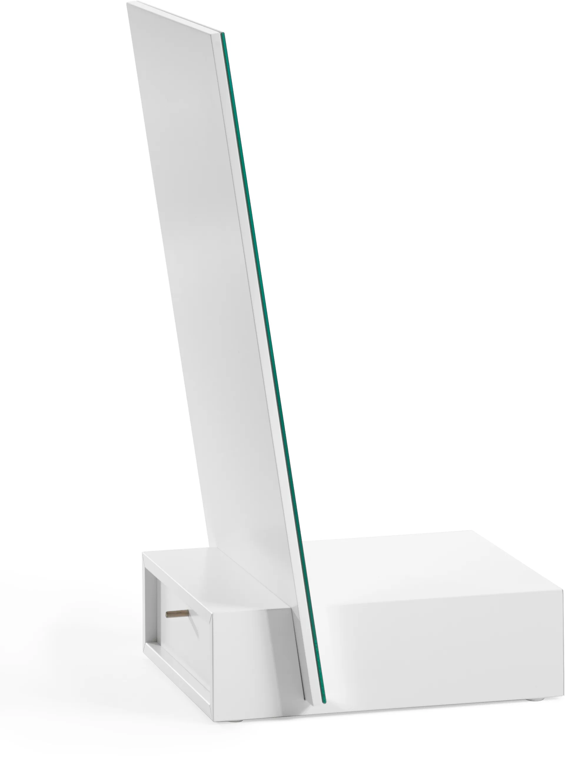 Lustro stołowe Me z pojemnikiem, Biały, 34×57×30 cm A2