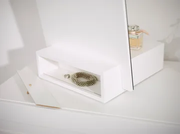 Lustro stołowe Me z pojemnikiem - Biały, 34×57×30 cm - A2