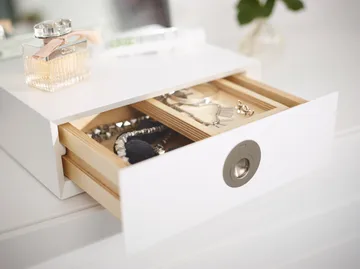 Lustro stołowe Me z pojemnikiem - Biały, 34×57×30 cm - A2