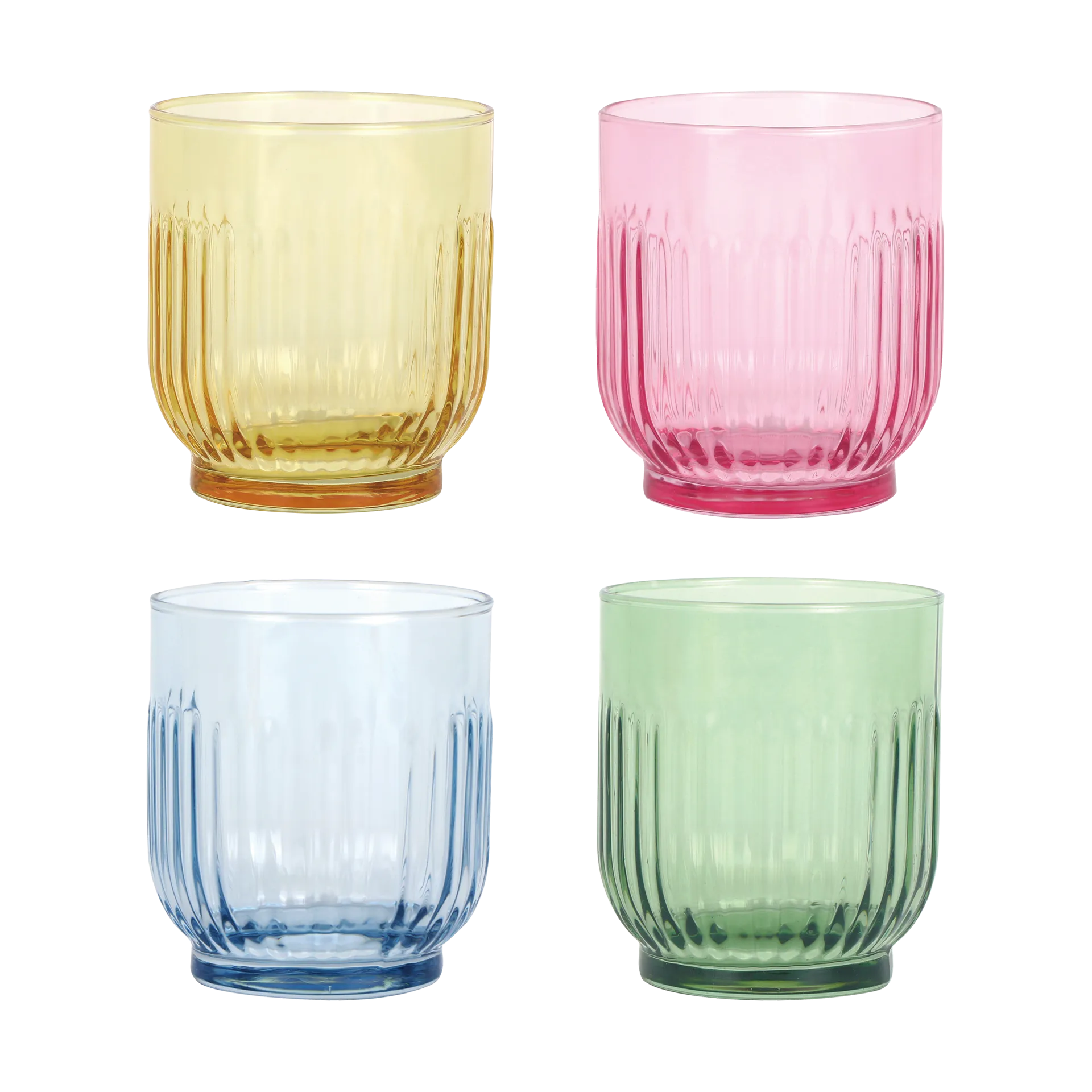 Aida szklanki do napojów 330 ml, 4 sztuki, Bursztyn, czerwony, jasnoniebieski, zielony Aida
