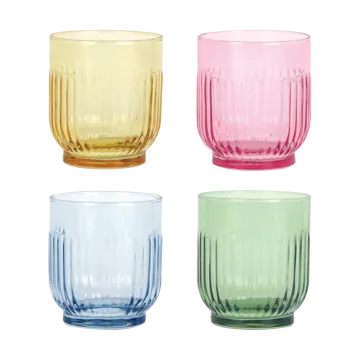 Aida szklanki do napojów 330 ml, 4 sztuki - Bursztyn, czerwony, jasnoniebieski, zielony - Aida