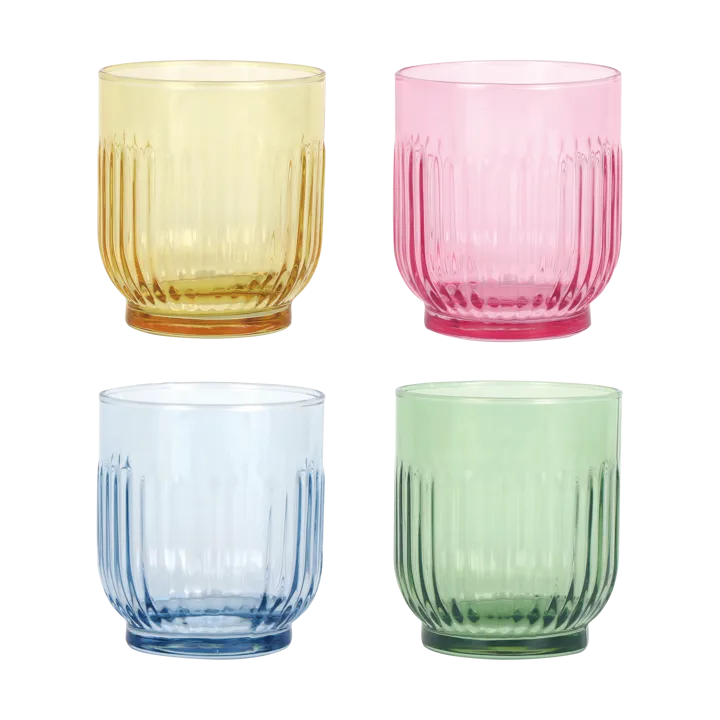 Aida szklanki do napojów 330 ml, 4 sztuki - Bursztyn, czerwony, jasnoniebieski, zielony - Aida