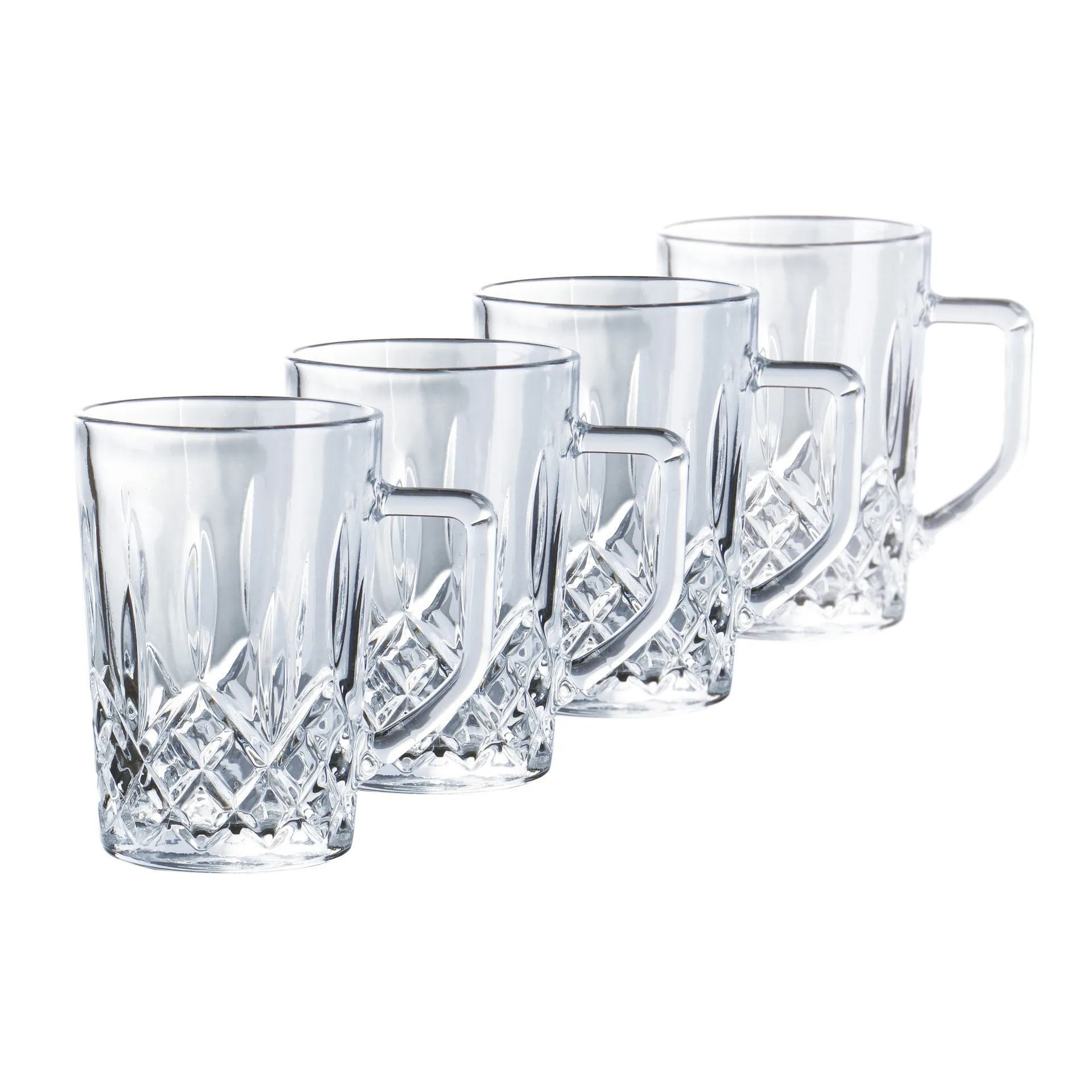 Harvey szklanki do kawy z uchwytem 275 ml, zestaw 4 szt., Przezroczysty Aida