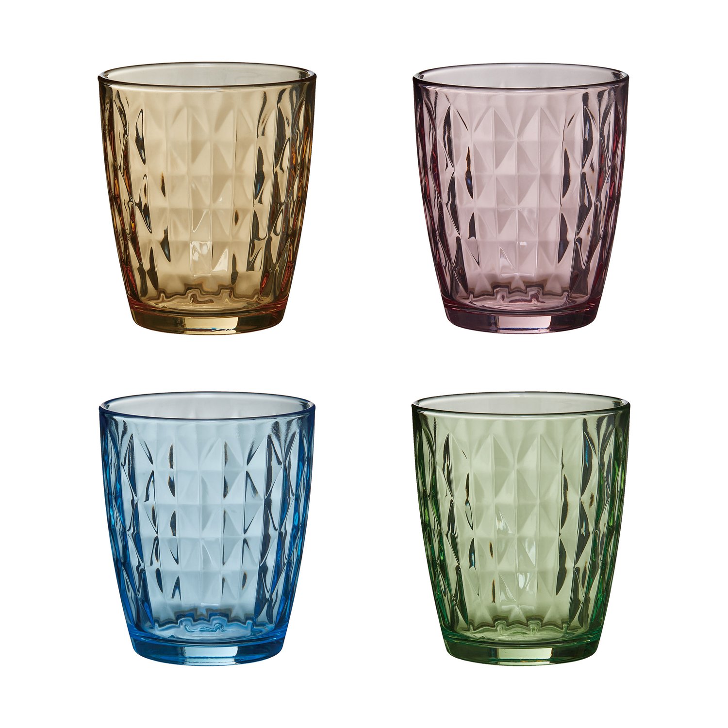 Aida Mosaic szklanka 34 cl, 4-pak Multi | Skandynawski Design | Szklanki do napojów | Multi
