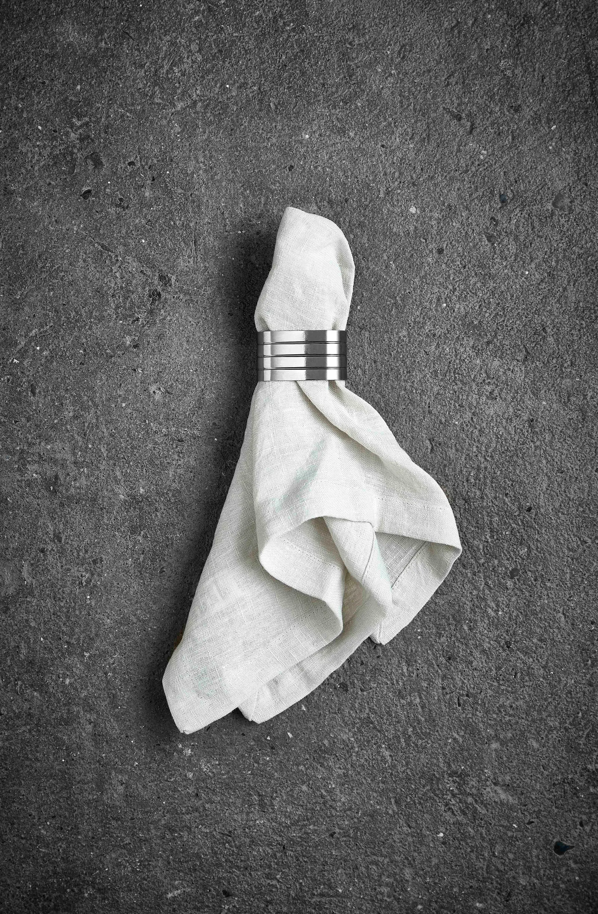 Obrączka na serwetki Groovy 4-pak, Stal nierdzewna Aida