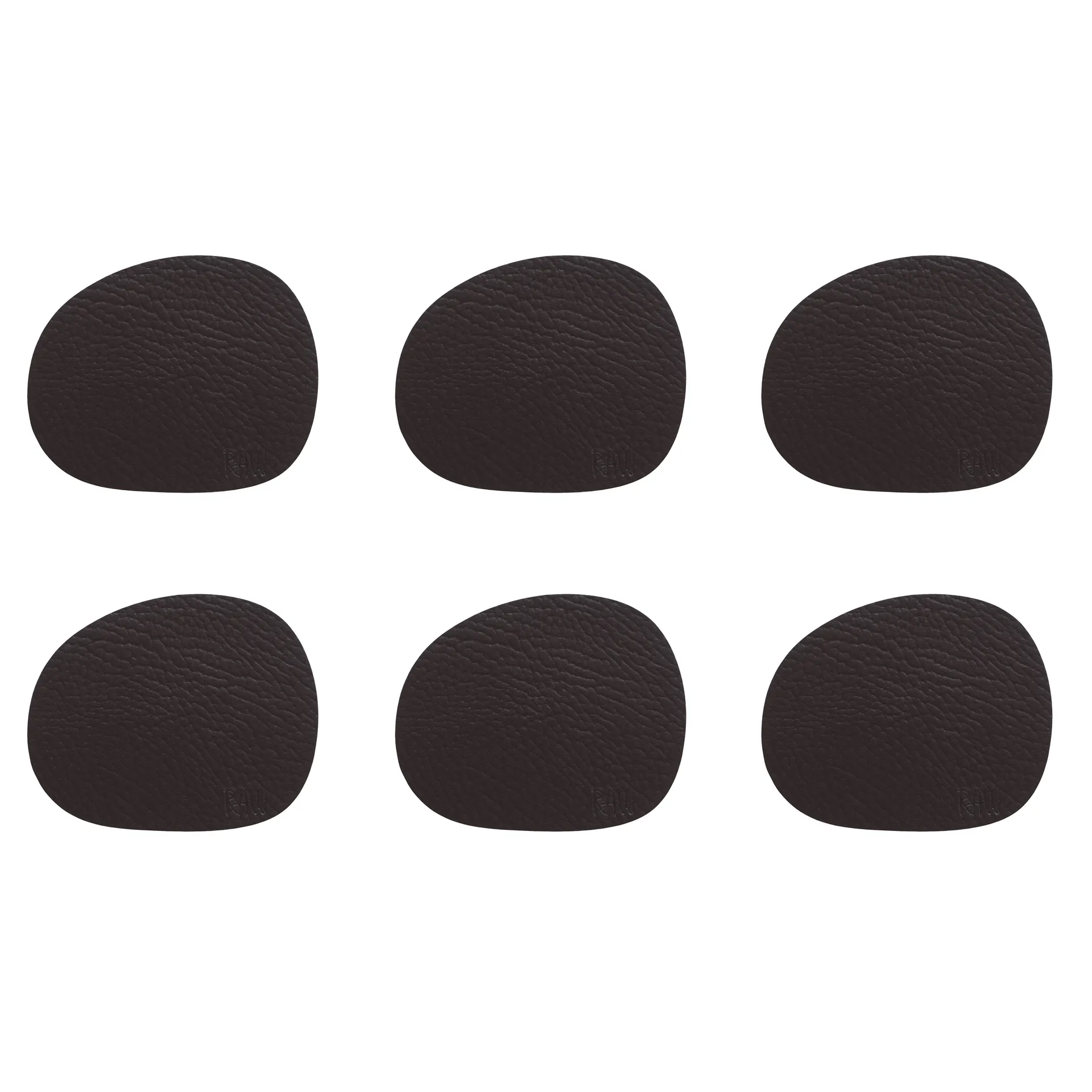 Podstawki pod szklanki Raw skóra 6-pak, Brown buffalo (brązowy) Aida