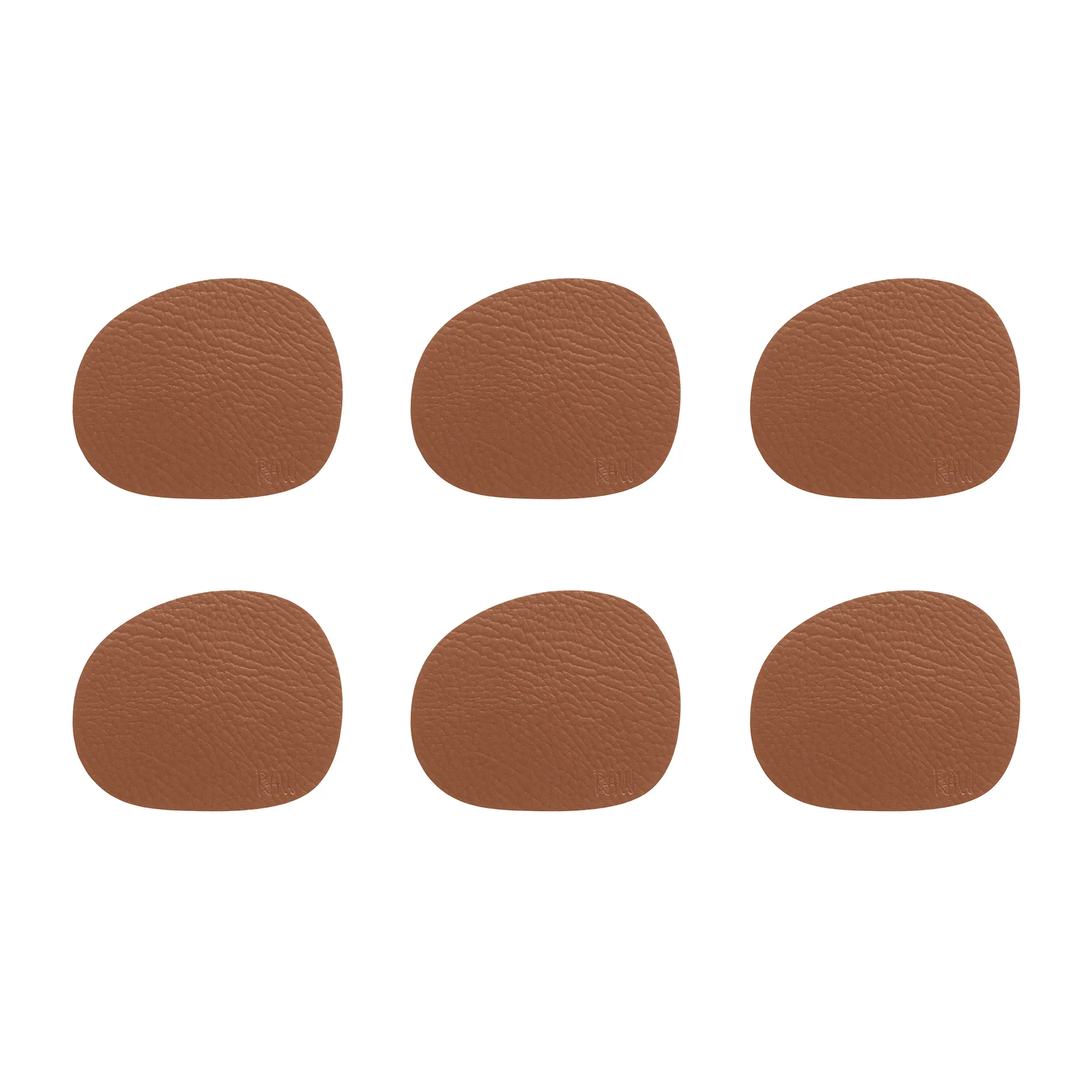 Podstawki pod szklanki Raw skóra 6-pak, Cinnamon brown (brązowy) Aida