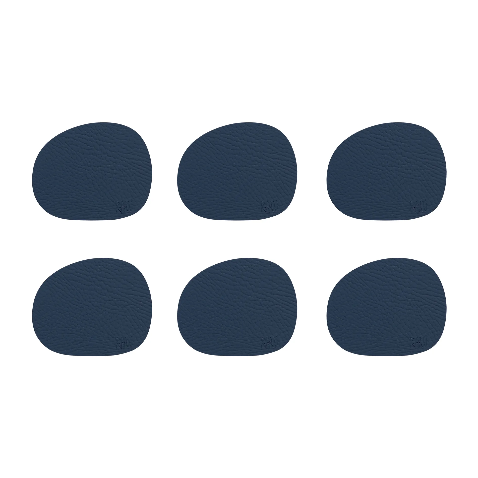 Podstawki pod szklanki Raw skóra 6-pak, Granatowy Aida