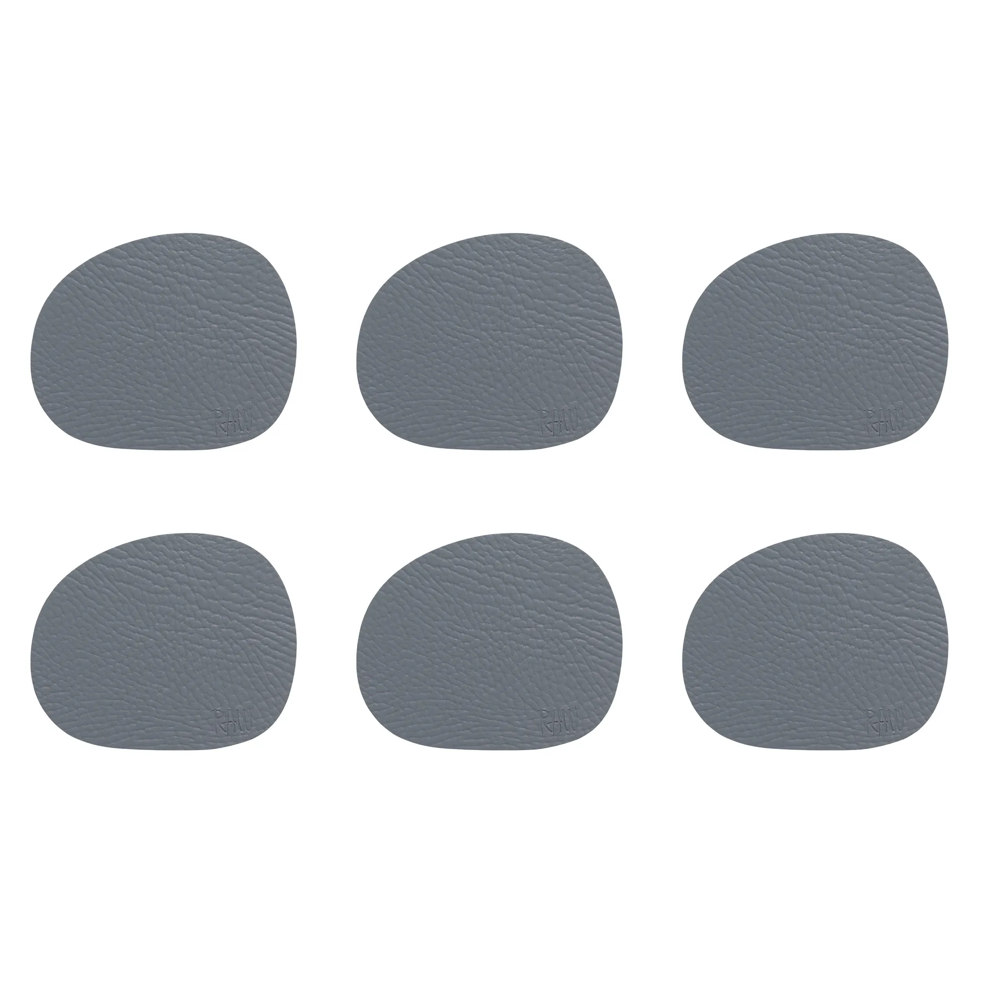 Podstawki pod szklanki Raw skóra 6-pak, Grey buffalo (szary) Aida