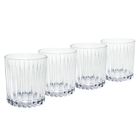 Relief szklanki do whisky 310 ml, 4‑pak, Przezroczysty Aida