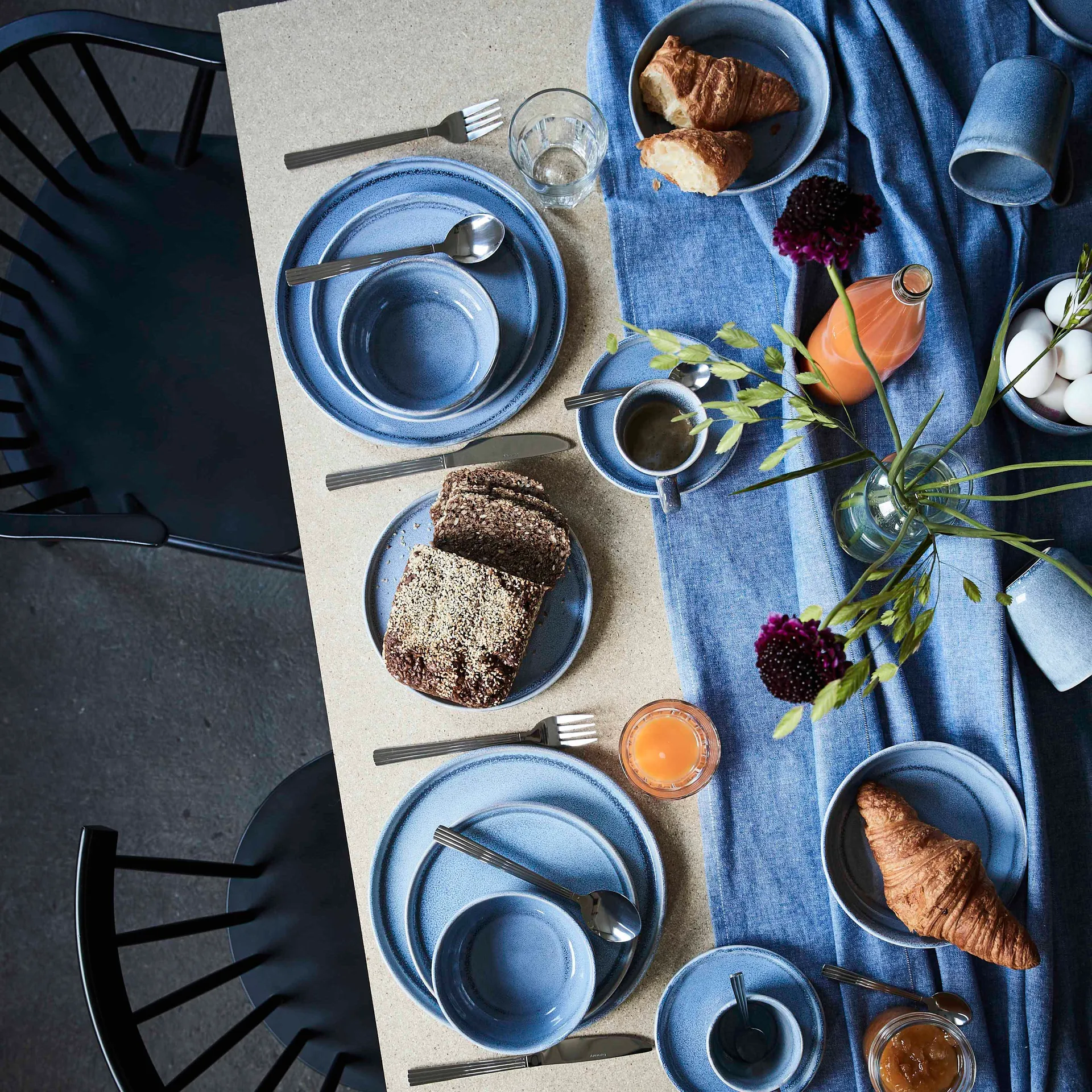 Søholm Sonja filiżanka ze spodkiem 2-pak, Niebieski Aida