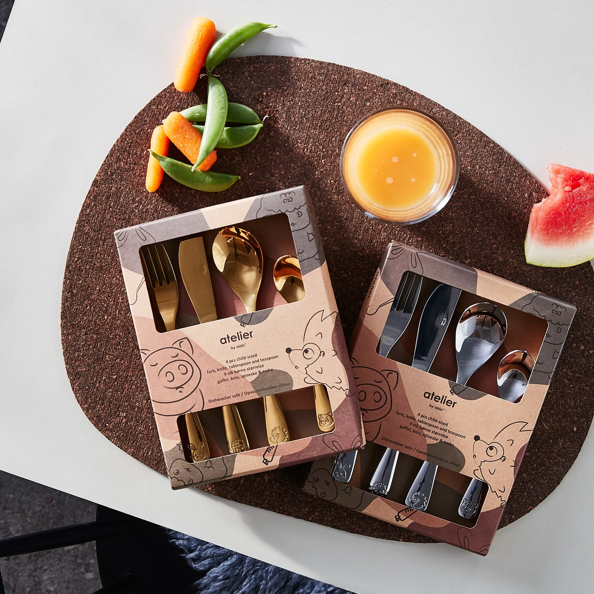 Sztućce dla dzieci Aida 4 szt., Stal Aida