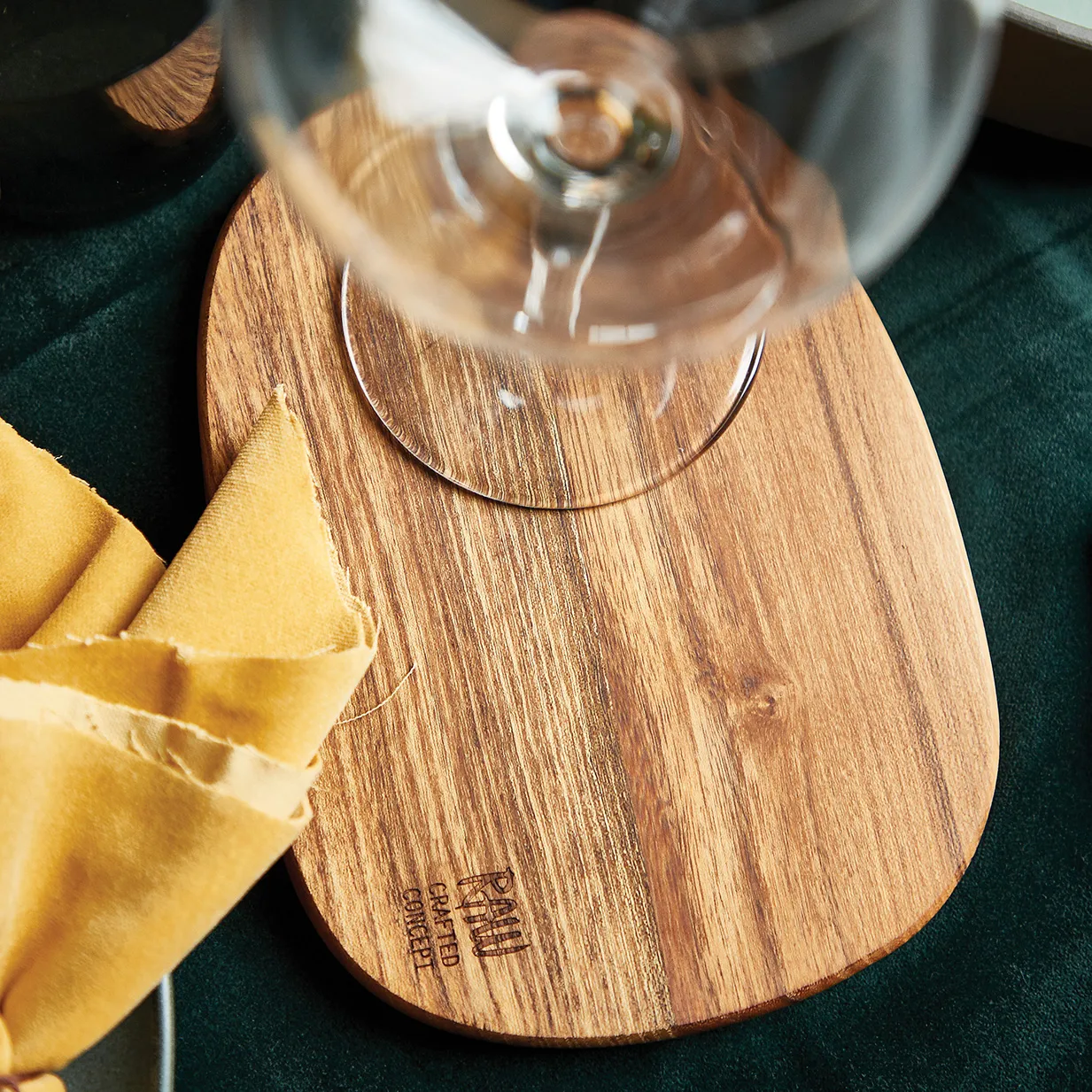 Tacka do masła Raw 14x19 cm 2-pak teak, Brązowy Aida