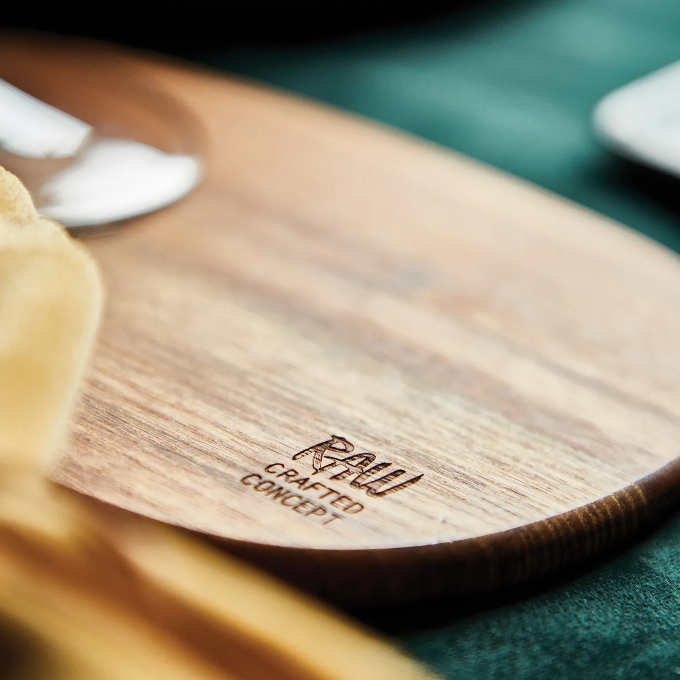 Tacka do masła Raw 14x19 cm 2-pak teak, Brązowy Aida