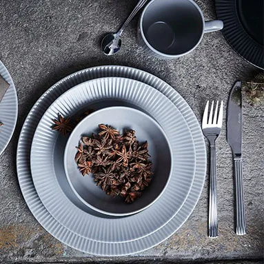 Talerz Groovy Ø 27 cm, Szary Aida