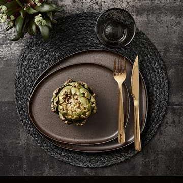 Talerz Raw Organic 29x25 cm - Metallic Brown - Aida