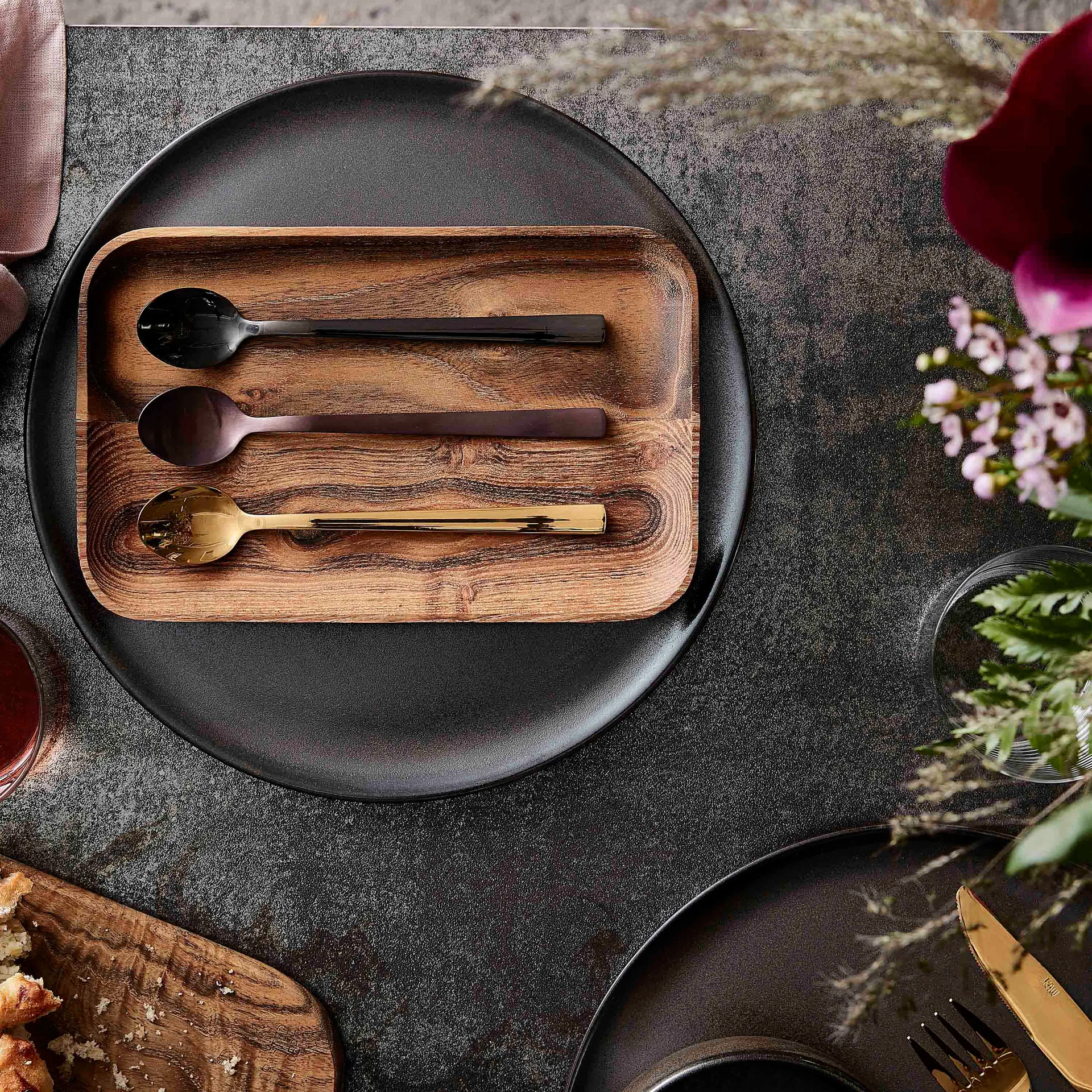 Łyżka do latte Raw 4-pak, Black Aida