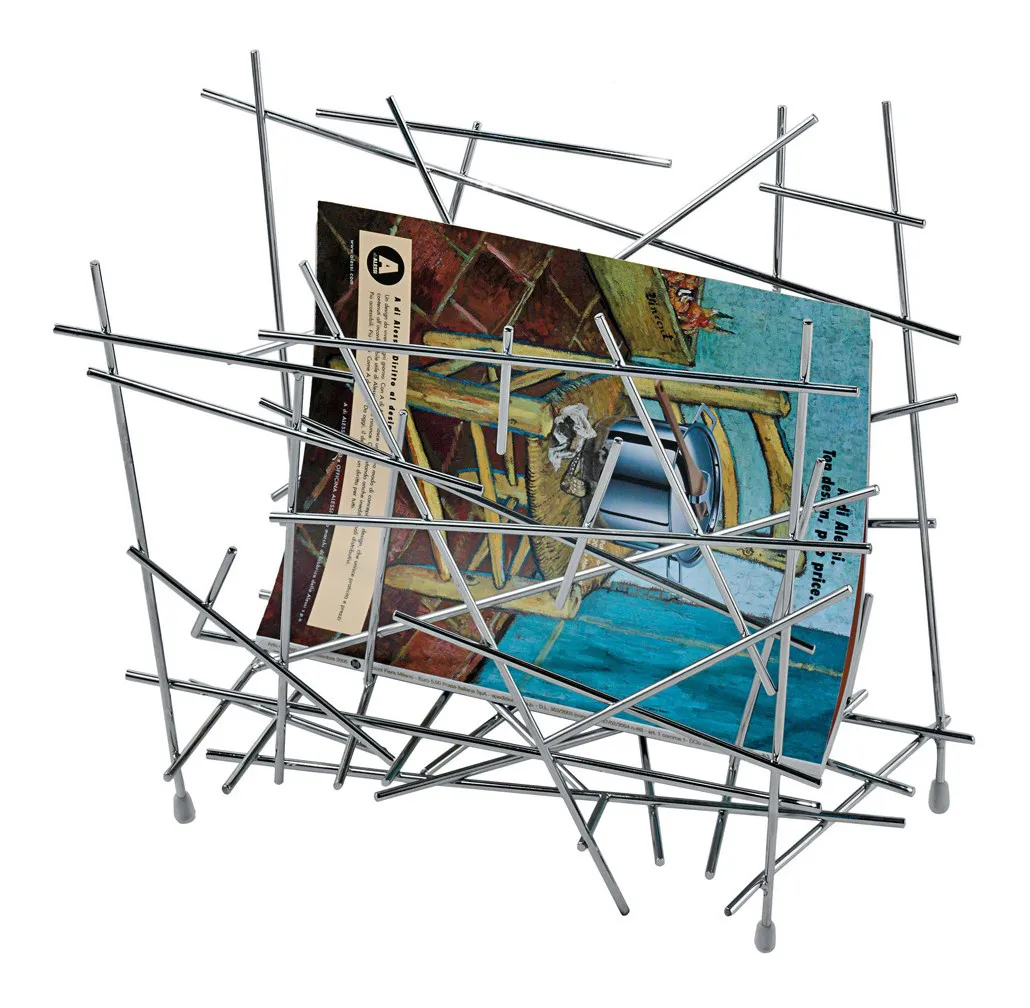 Gazetnik Blow Up , stal nierdzewna Alessi