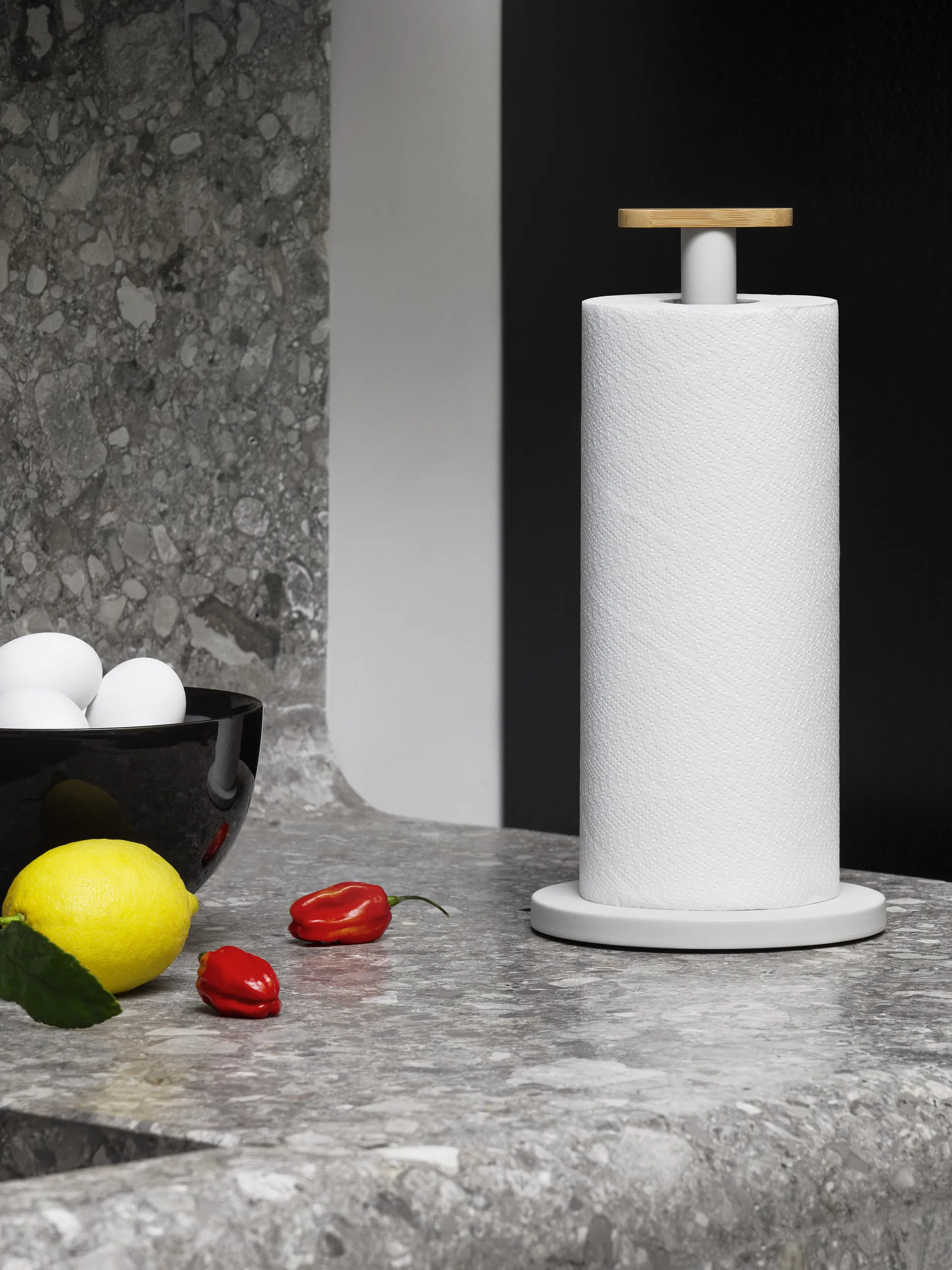 Stojak na ręcznik papierowy Mattina, Ciepły szary Alessi