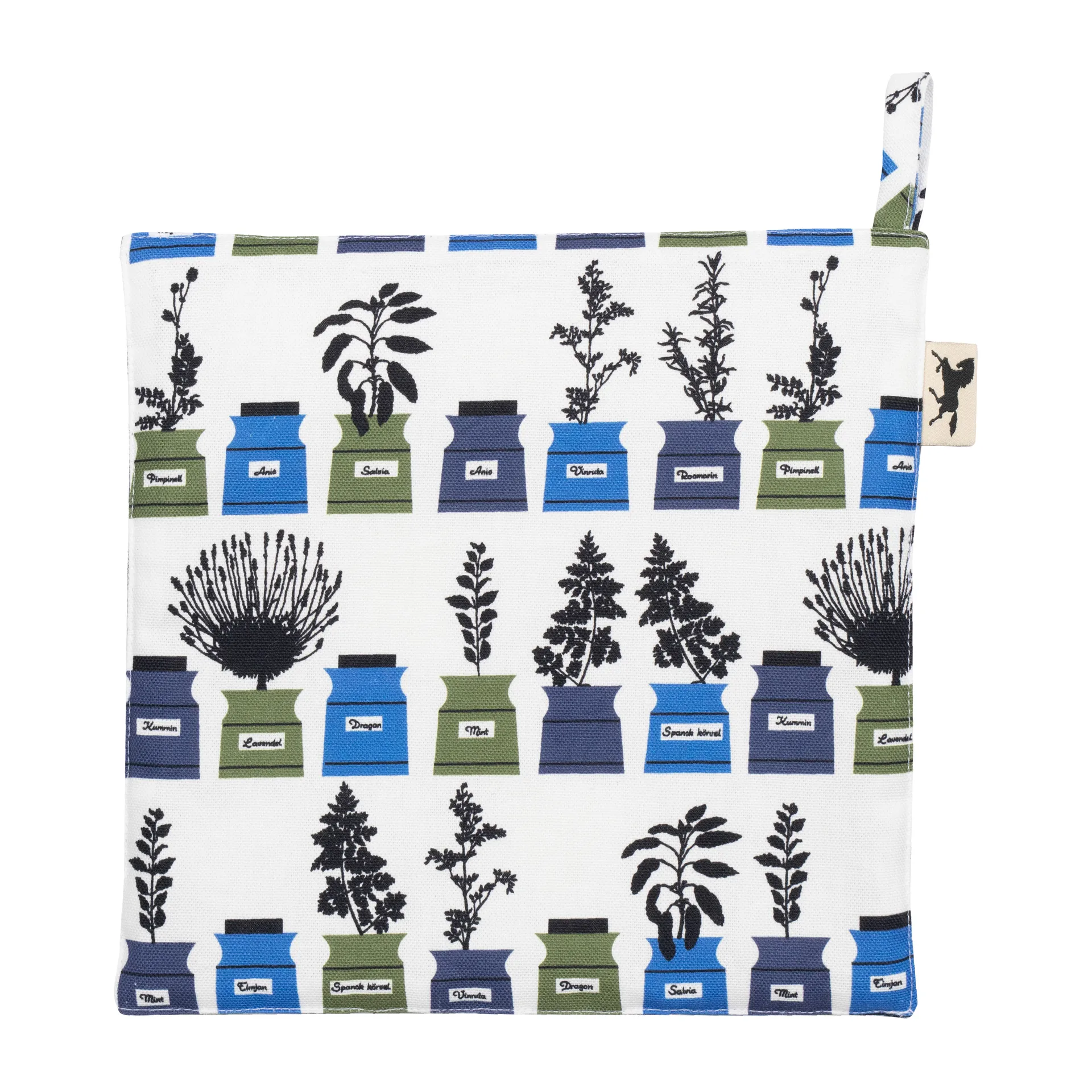 Łapka do garnków z drobnym wzorem z motywem przypraw Persons, Niebieski Almedahls