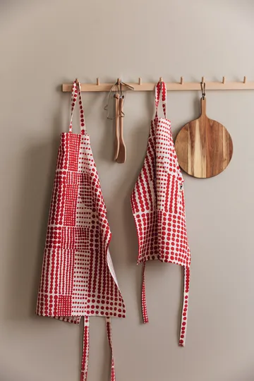 Fartuch z tkaniny w kropki - Czerwono-biały - Almedahls