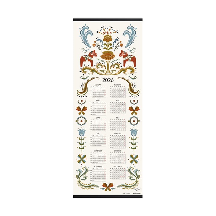 Kalendarz Dalahäst, 2026, 35x90 cm Almedahls