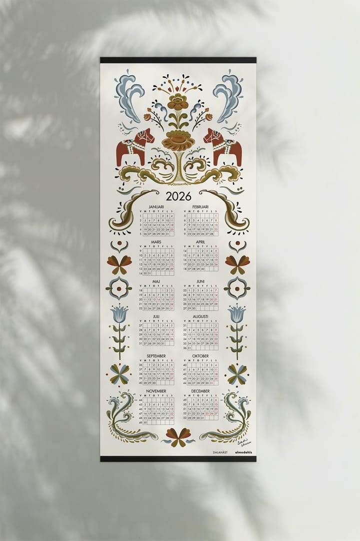 Kalendarz Dalahäst, 2026, 35x90 cm Almedahls