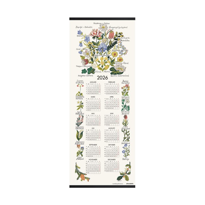 Kalendarz Landskapsblommor, 2026 - 35x90 cm - Almedahls
