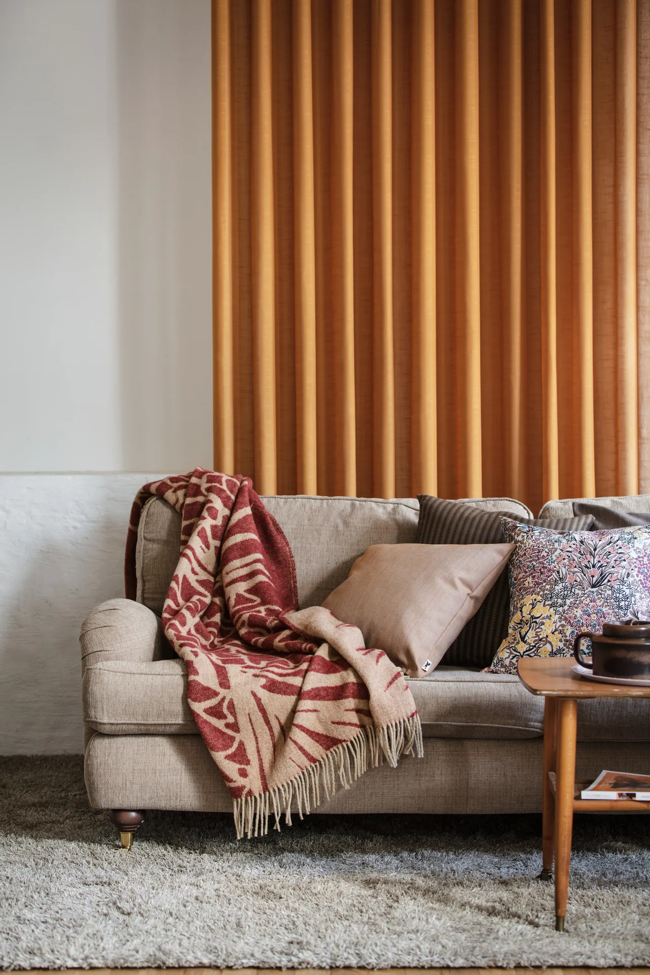 Pled Kotteri 130x170 cm, Burgundowo-beżowy Almedahls