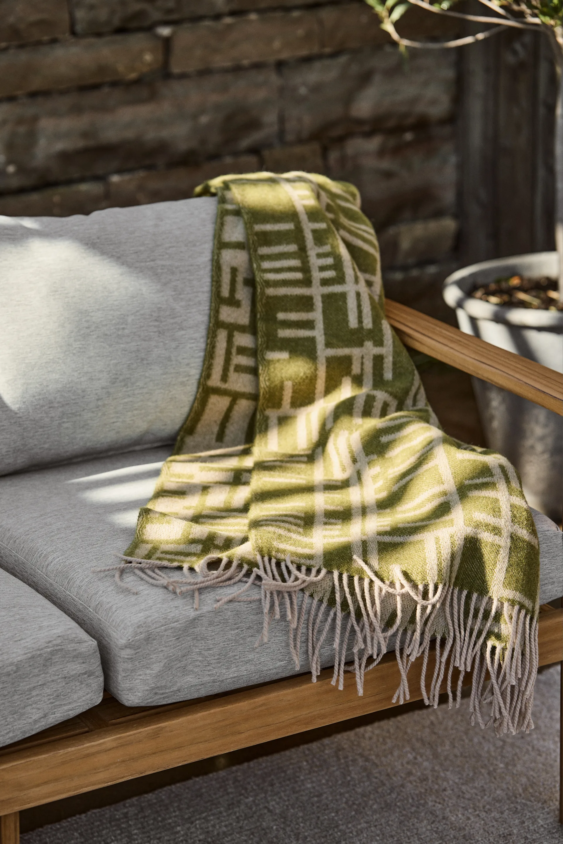 Pled Pickepin 130x170 cm, Mech zielono-beżowy Almedahls