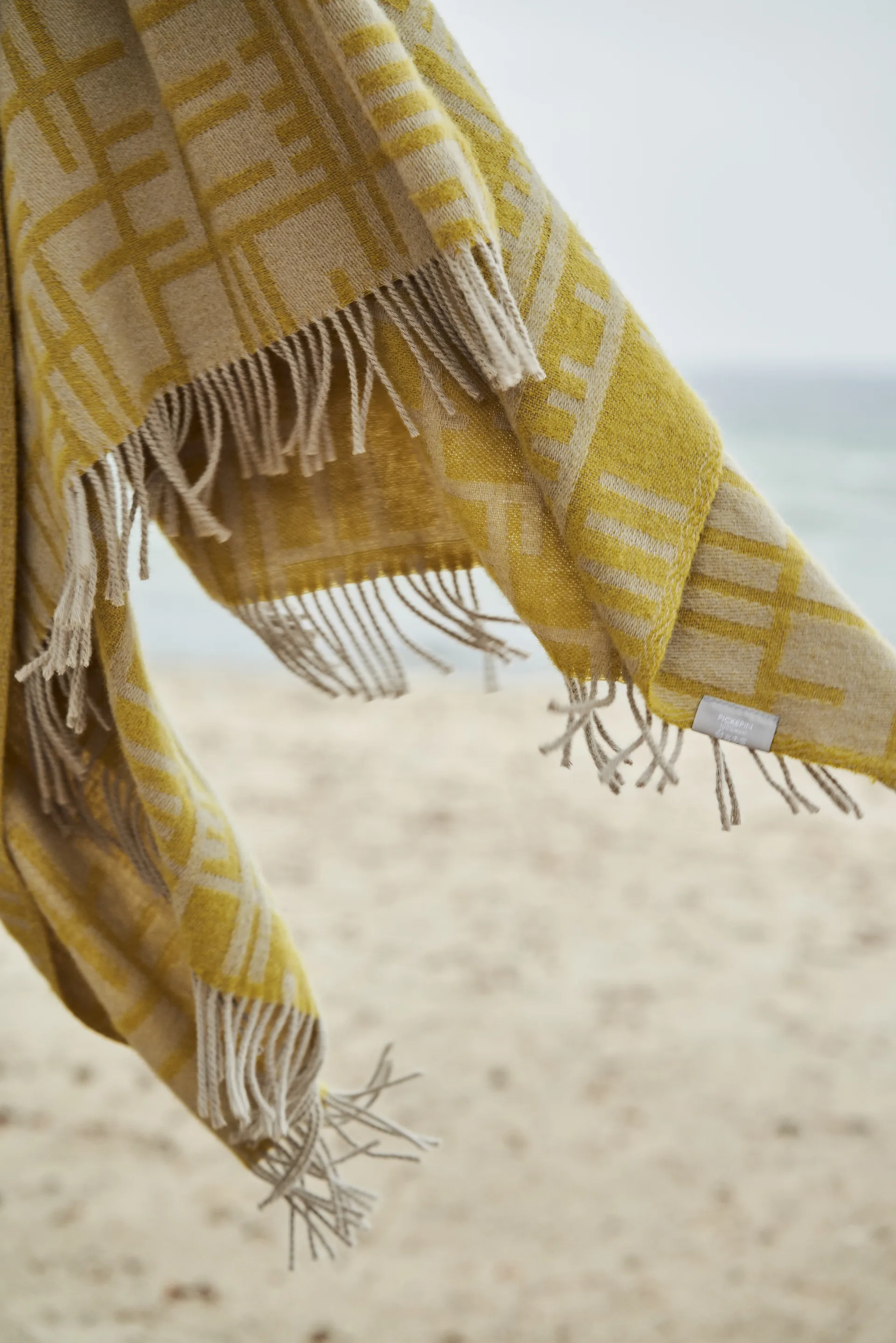 Pled Pickepin 130x170 cm, Oliwkowy (żółty) Almedahls