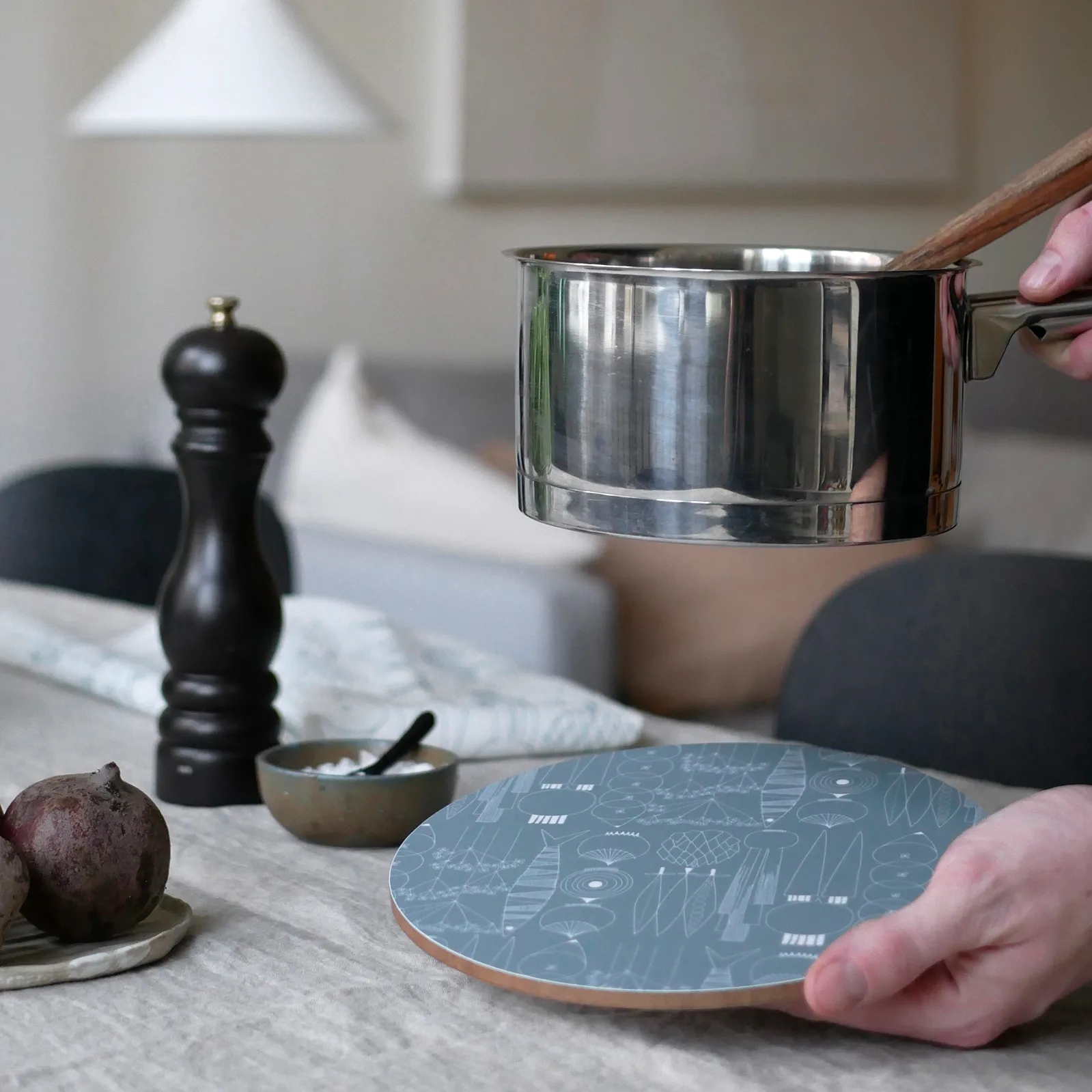 Podstawka pod garnek Picknick Ø21 cm, Zielono-szary Almedahls