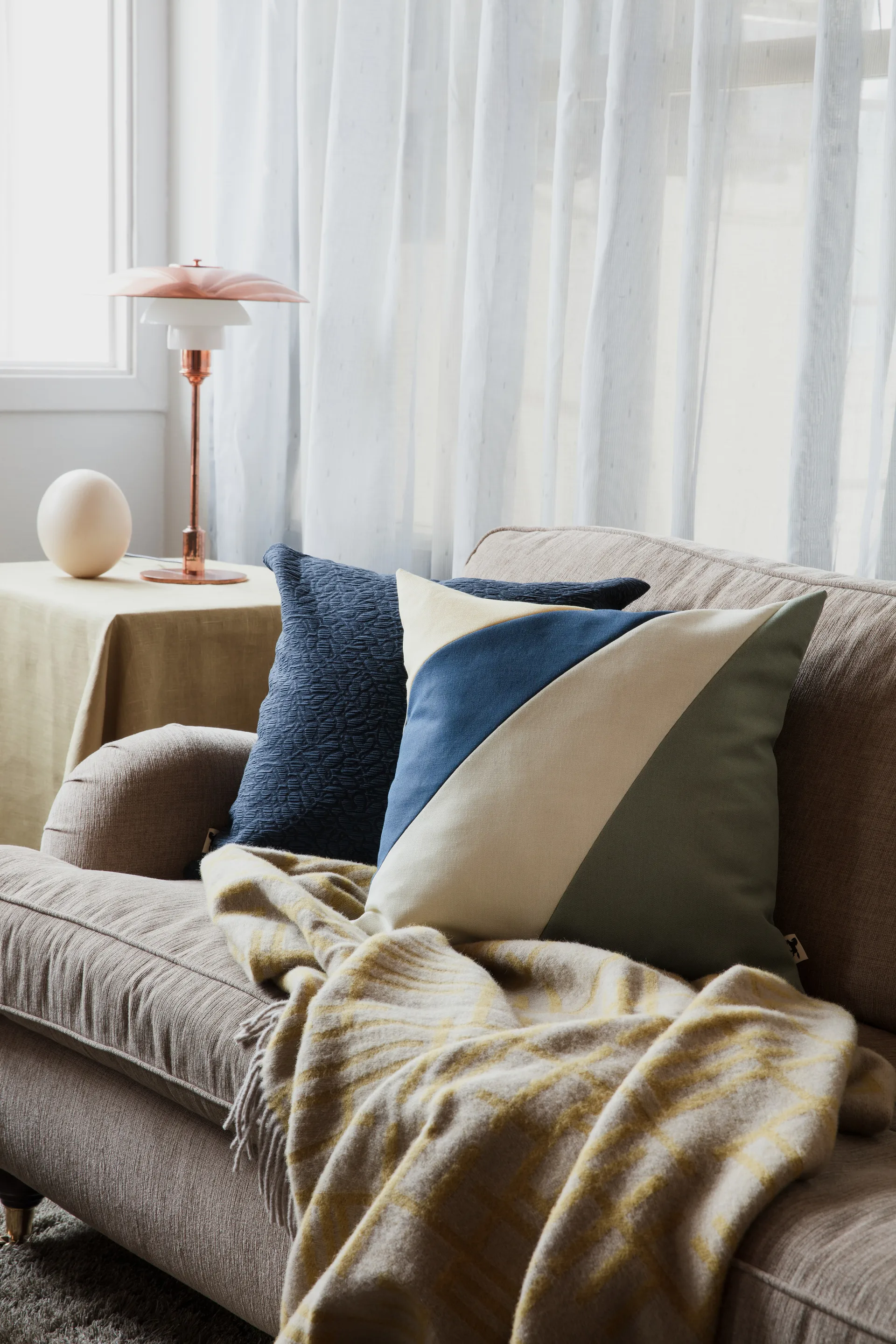 Poszewka na poduszkę Alma 50x50 cm, Zielono-żółty Almedahls