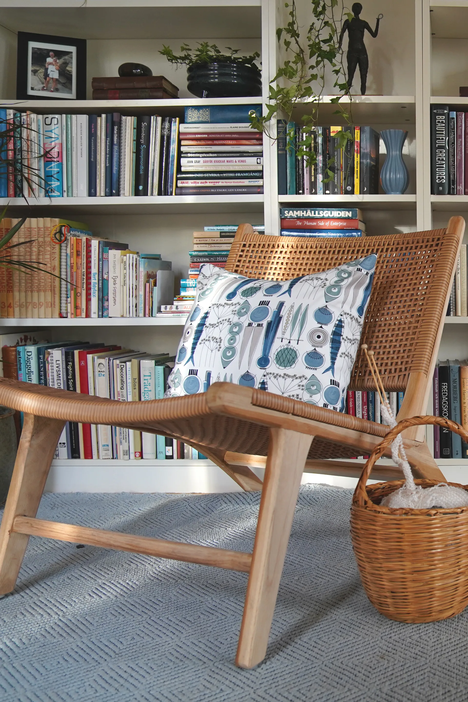 Poszewka na poduszkę Picknick 47x47 cm, Niebieski-beżowy Almedahls