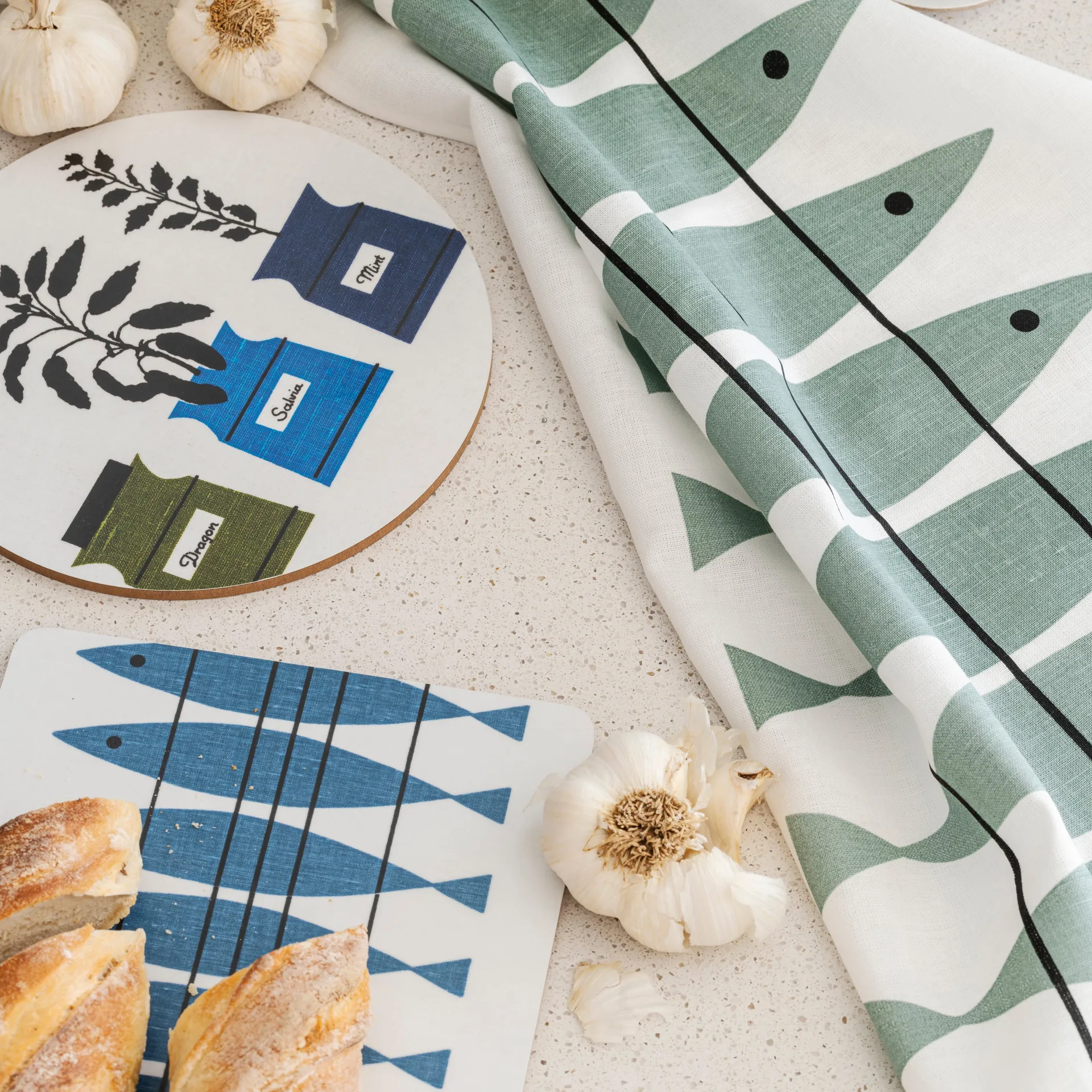 Ręcznik kuchenny Sill , zielony - szary Almedahls