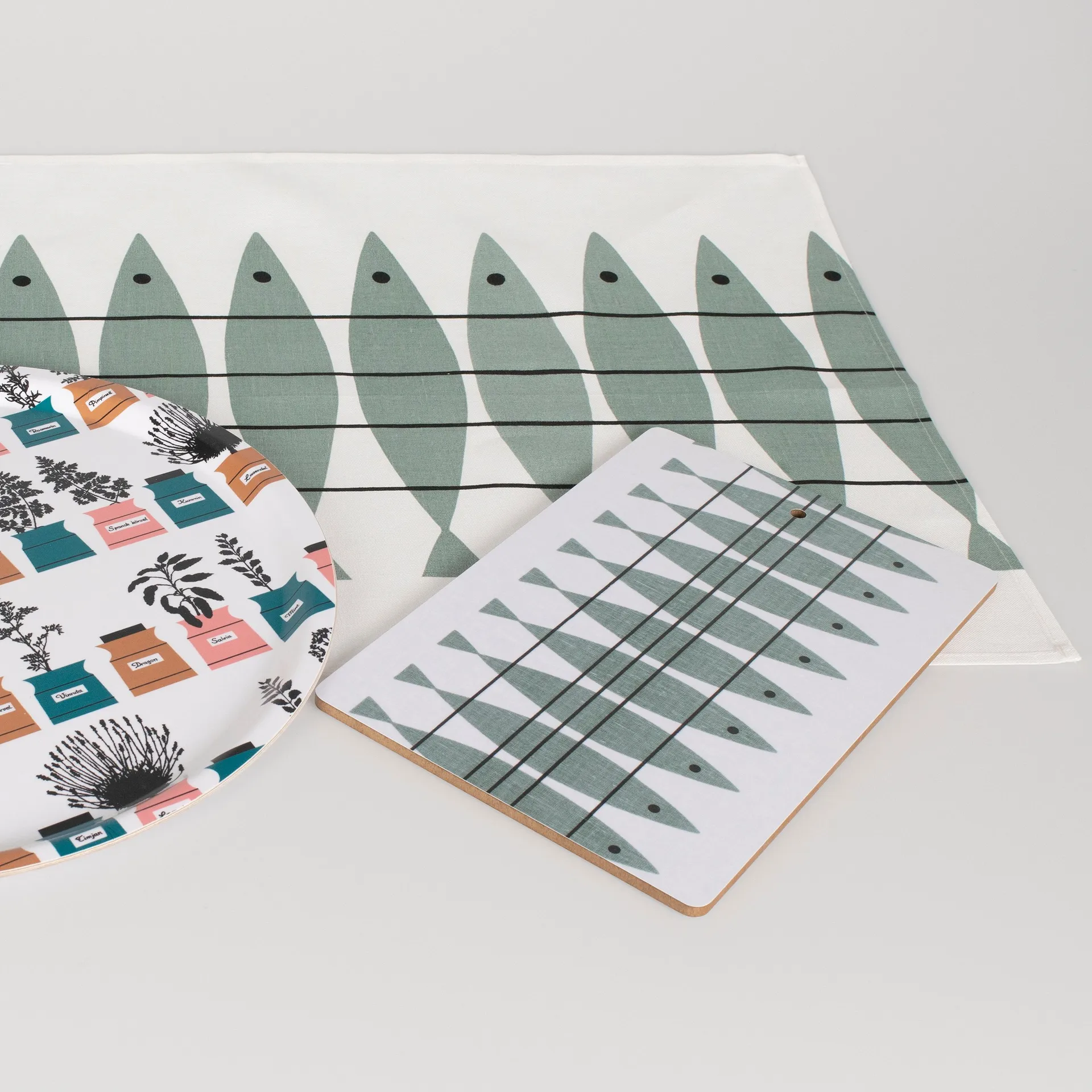 Ręcznik kuchenny Sill , zielony - szary Almedahls