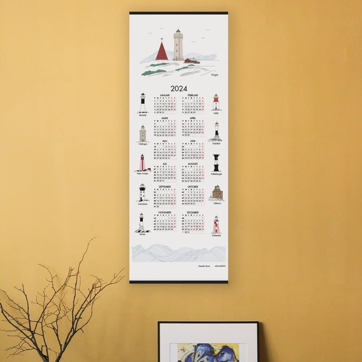 Svenska fyrar kalendarz 2024, 35x90 cm Almedahls