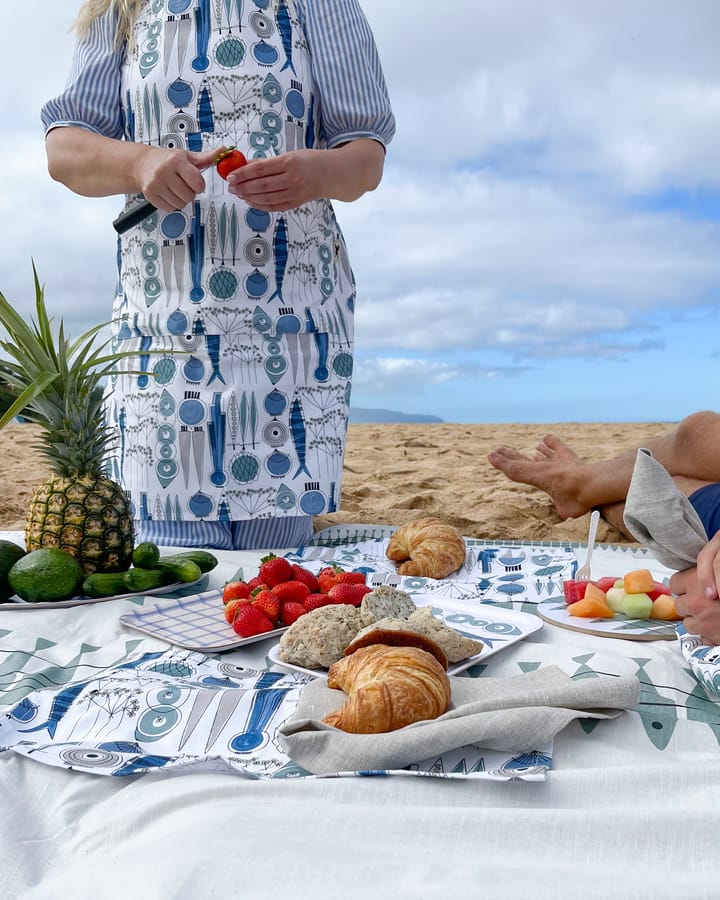 Taca Picknick 20x27 cm - Niebieski-beżowy - Almedahls