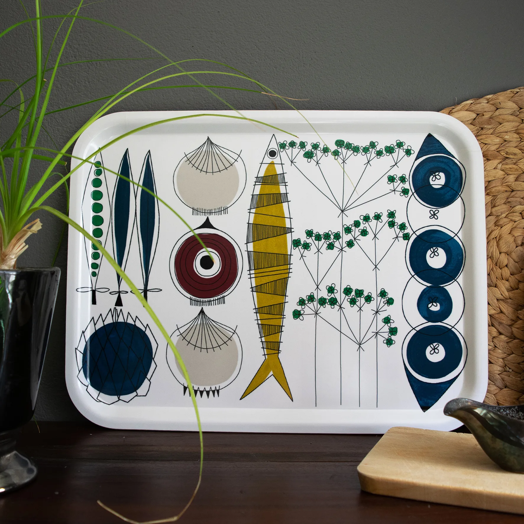 Taca Picknick 33x43 cm, Niebieski-multi Almedahls