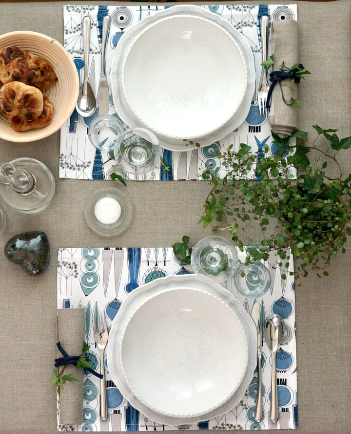 Taca stołowa Picknick 34x45 cm 2-pak - Niebieski-beżowy - Almedahls