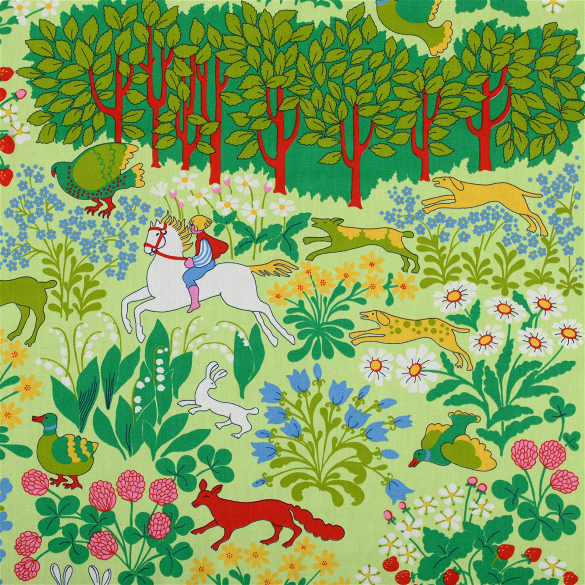 Tkanina Jakten , zielony Almedahls