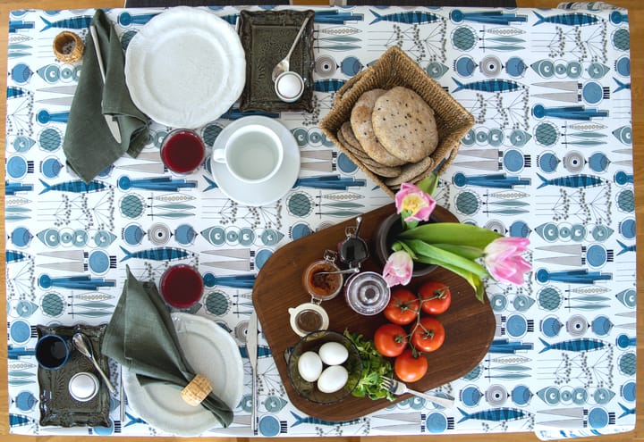 Tkanina Picknick, Niebieski-beżowy Almedahls