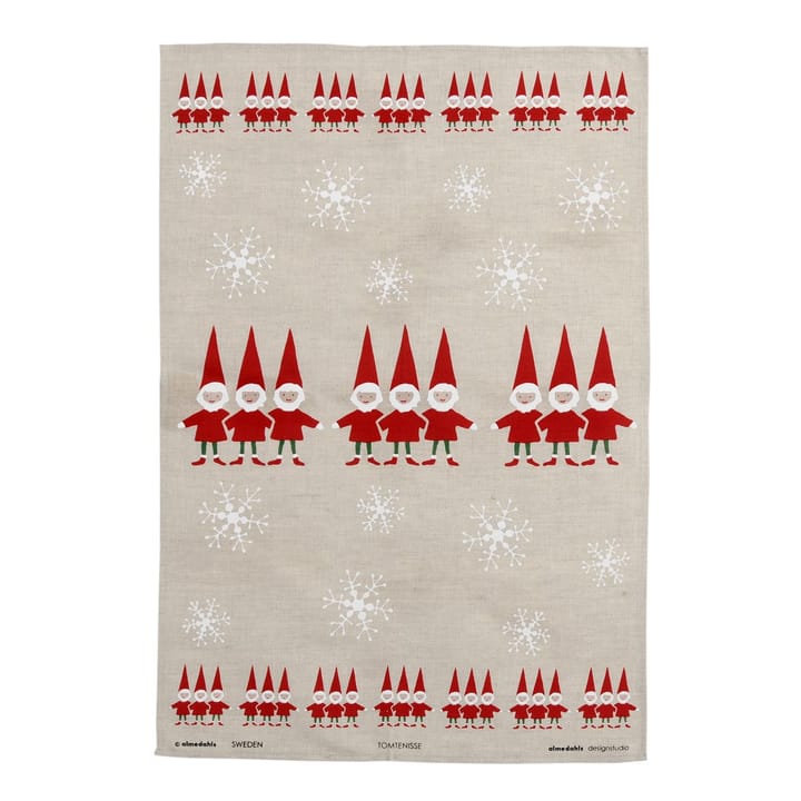 Tomtenisse ręcznik kuchenny - czerwone elfy - Almedahls