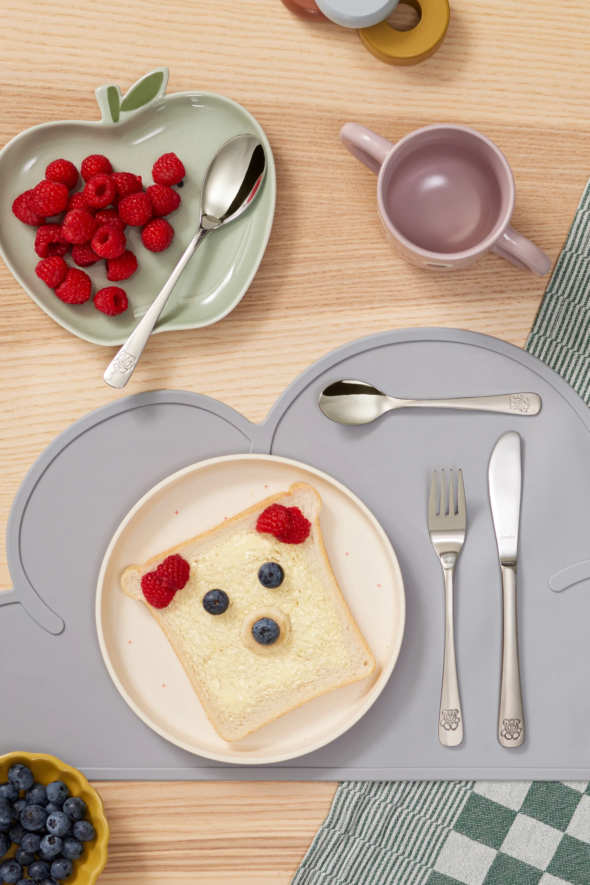 Sztućce dla dzieci Bear, 3 szt., Stal nierdzewna Amefa