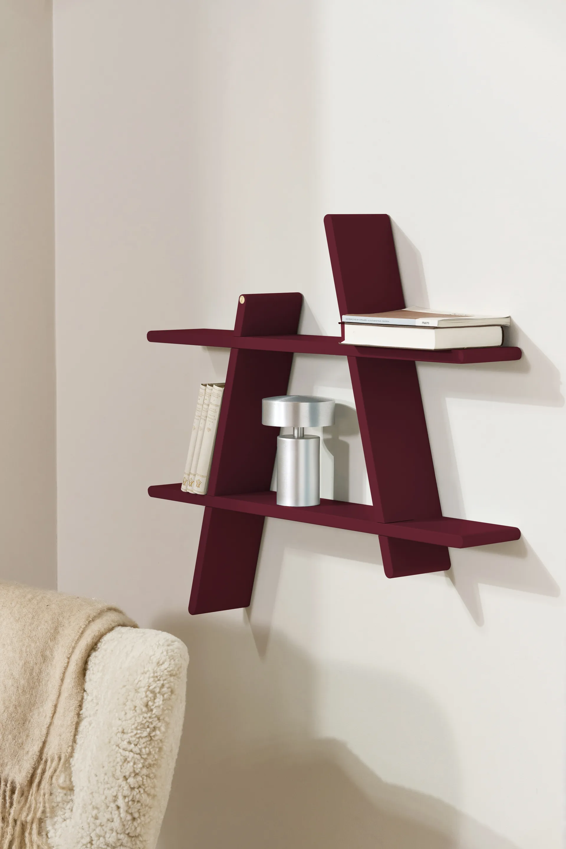 Półka ścienna A-Shelf Special Edition, Wine red M 52x9x46 cm Andersen Furniture